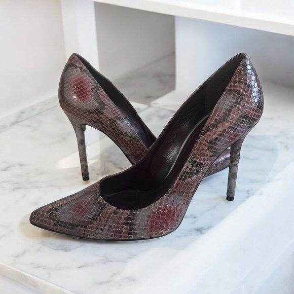 STUART WEITZMAN Multicolor Snake Print Heels Size 7 - Picture 1 of 9